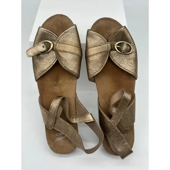 Women's Strappy Bronze Sandals Dansko Size 41 Preowned - Picture 3 of 6